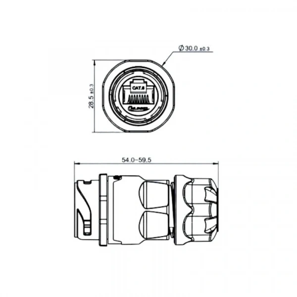 YM-20-J/RJ45/213/PP-42-001 Su Geçirmez Ethernet Konnektörü - Dişi