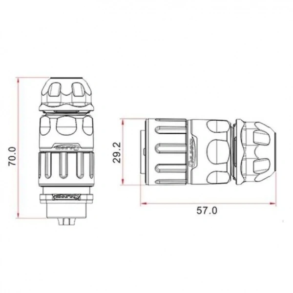 YM-20-J03PE-02-001 3-Pin Su Geçirmez Konnektör - Dişi