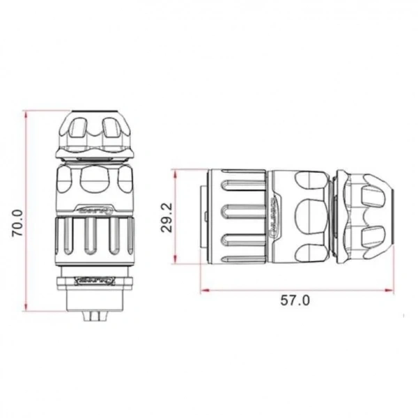 YM-20-J05PE-02-001 5-Pin Su Geçirmez Konnektör - Dişi