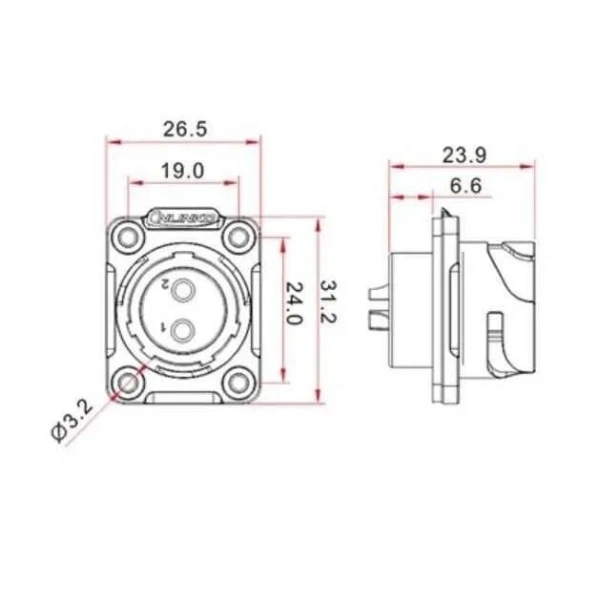 YM-20-J07SX-02-401 7-Pin Su Geçirmez Konnektör - Dişi