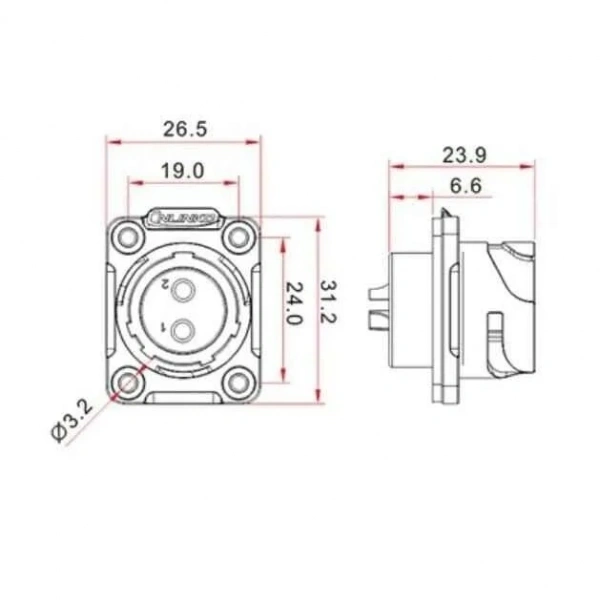 YM-20-J09SX-02-401 9-Pin Su Geçirmez Konnektör - Dişi