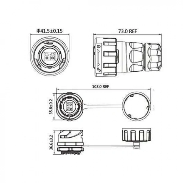 YM-24-J/LC/213/SX-42-101 Su Geçirmez Fiber Optik Konnektör - Dişi