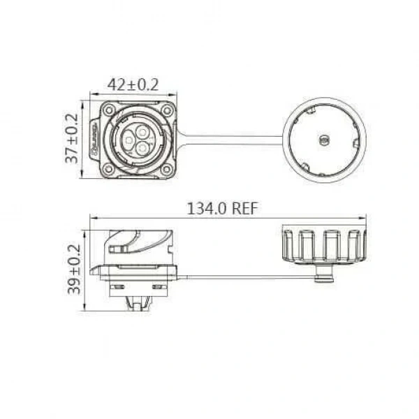 YM-24-J03SX-02-436 3-Pin Su Geçirmez Konnektör - Dişi