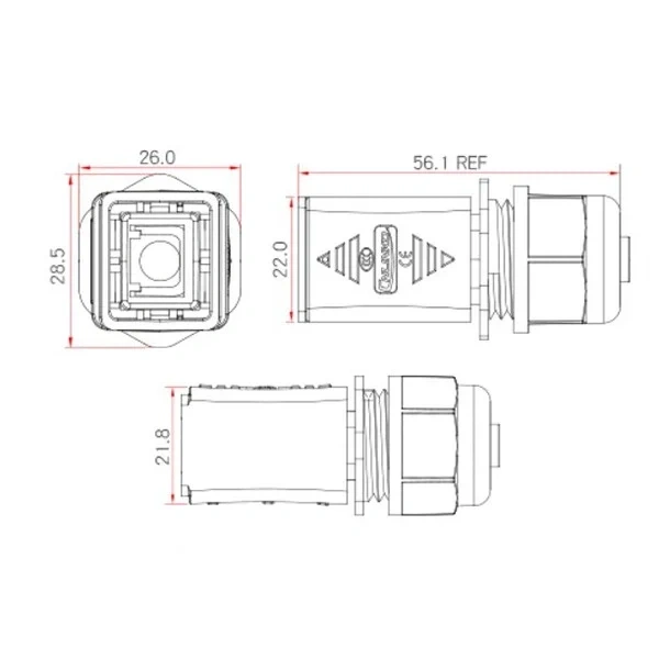 YT-RJ45-CPE-03-001 Su Geçirmez Ethernet Konnektörü - Erkek