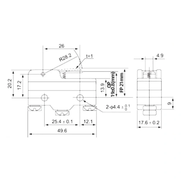 Z-15GW21-B Micro Switch 3-Pin