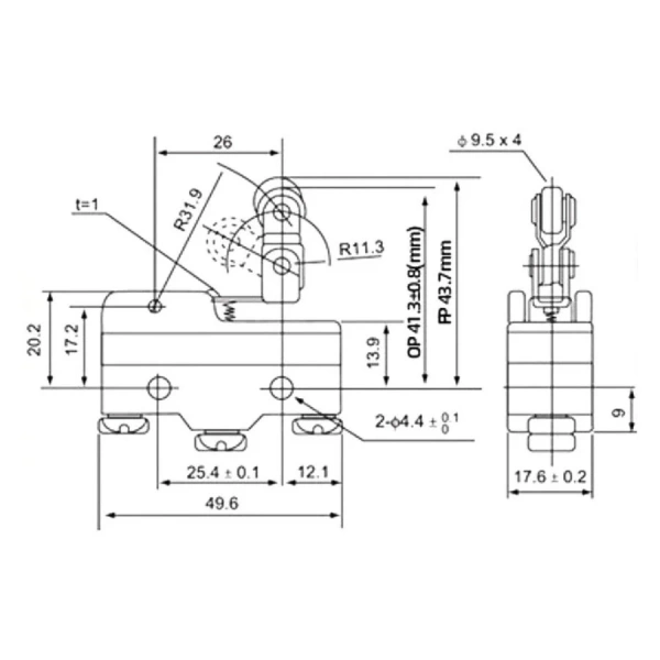 Z-15GW2277-B Micro Switch 3-Pin