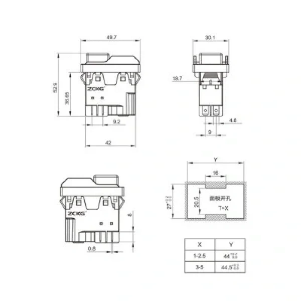 ZCD-01 4-Pin Panel Tipi Elektromanyetik Switch