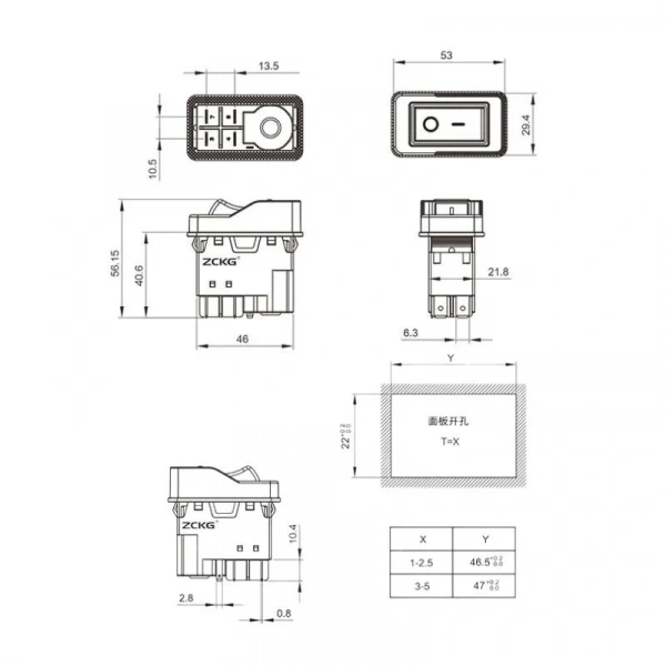 ZCD-02C 5-Pin Elektromanyetik Switch