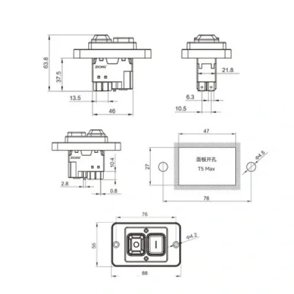 ZCD-02F 4-Pin Elektromanyetik Switch - Kutulu