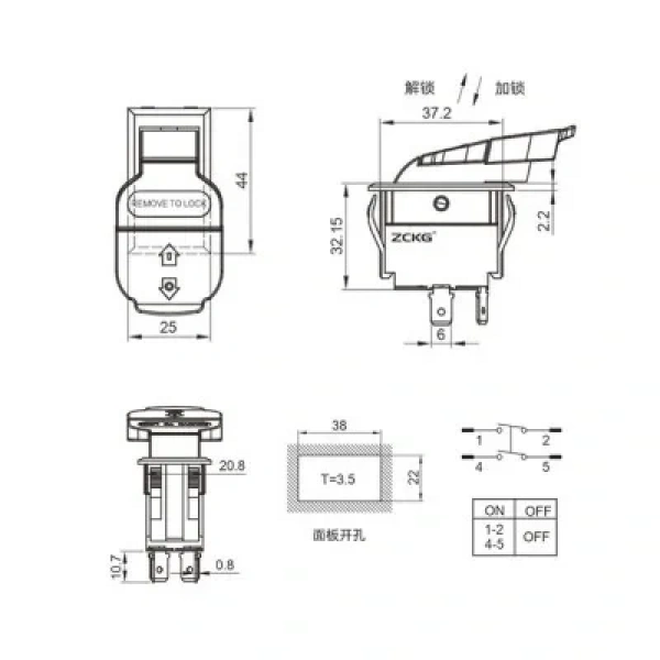 ZCK-01B 4-Pin Elektromanyetik Switch