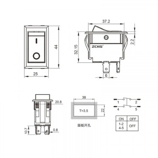 ZCK-01C 4-Pin Elektromanyetik Switch