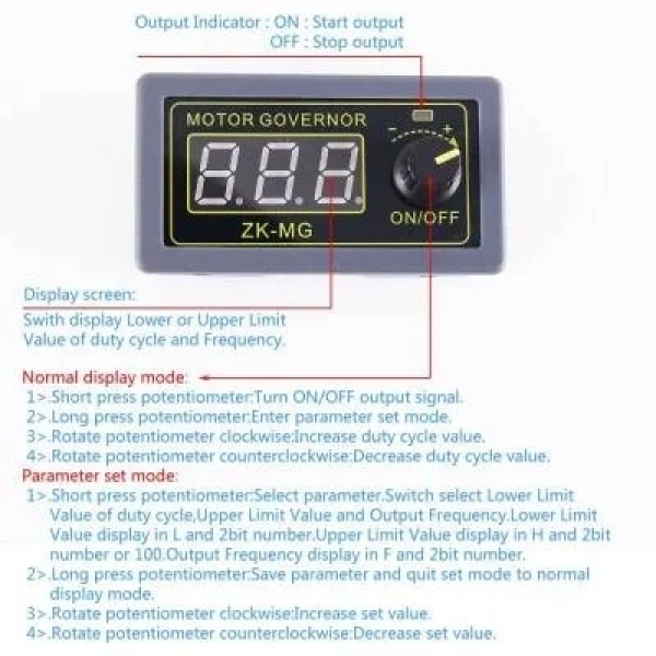 ZK-MG DC 5V-30V 5A PWM Motor Hız Kontrol Kartı