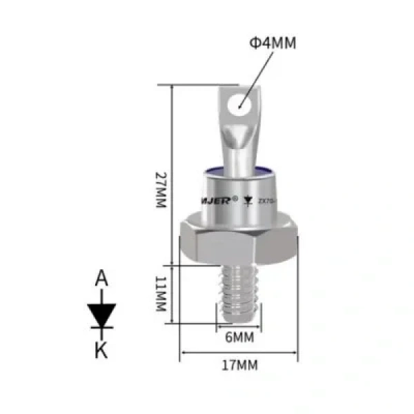 ZX70-12 70A 1200V Metal Vidalı Diyot - Anot