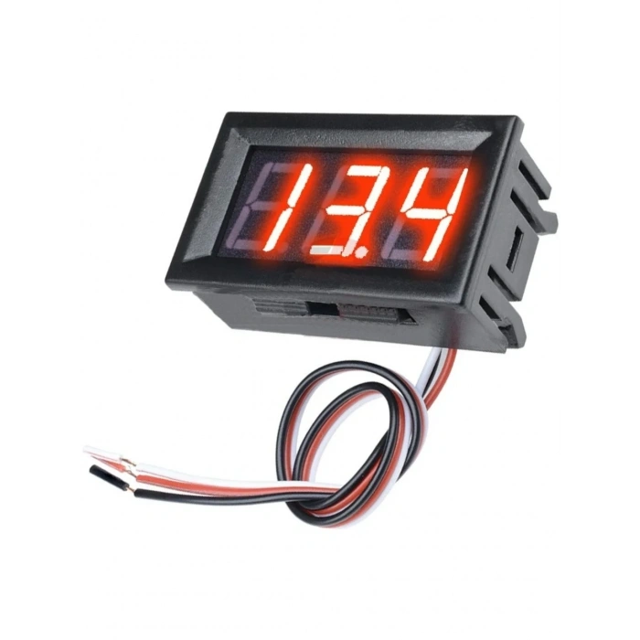0.56” DC 0–30V Dijital Voltmetre Panel Tip (Kırmızı, 3 Telli)