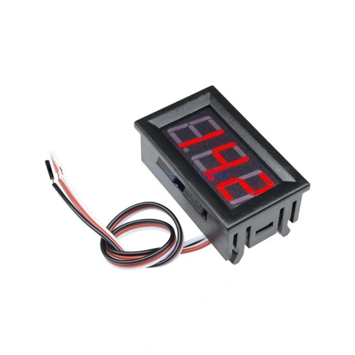 0.56” DC 0–30V Dijital Voltmetre Panel Tip (Kırmızı, 3 Telli)