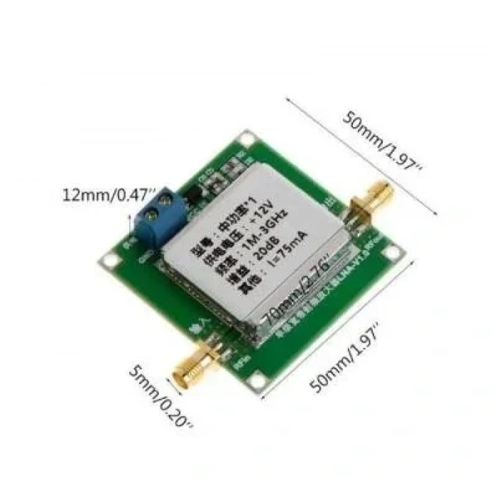 1-3000MHz 20dB LNA RF Geniş Bant Amplifikatör Modülü