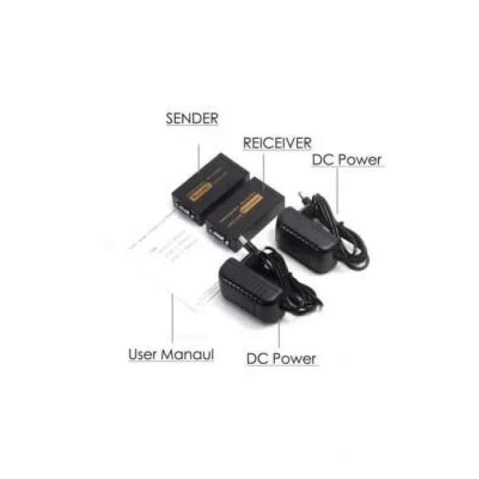 100m VGA Extender - VGA RJ45 Cat5E/6 Üzerinden Sinyal Uzatıcı