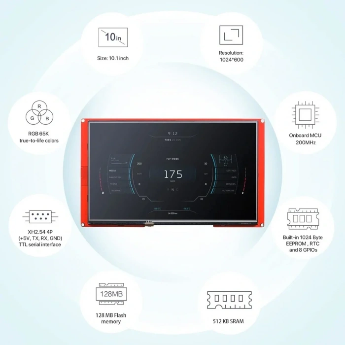 10.1 Inch Nextion Dokunmatik NX1060P101-011R-I