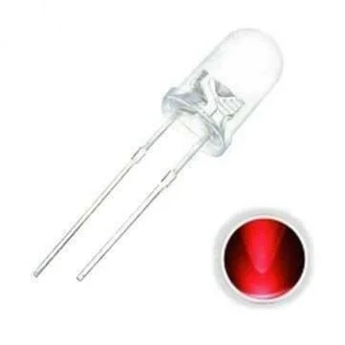 10mm Şeffaf Kırmızı Led - 10 Adet