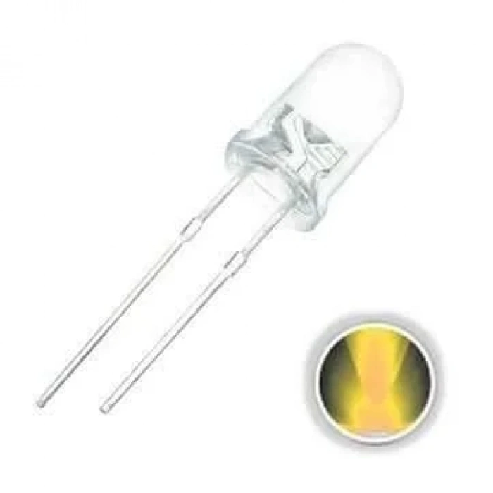 10mm Şeffaf Sarı Led - 10 Adet