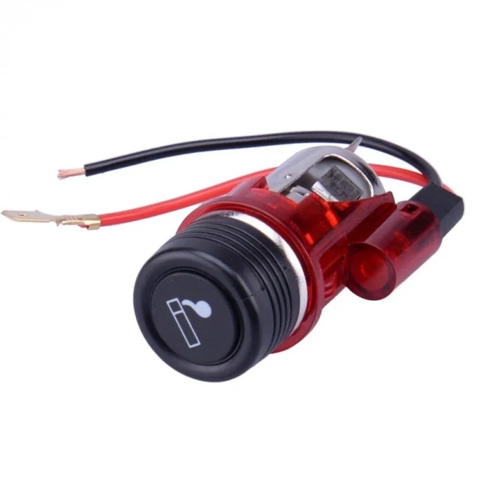 12V 120W Işıklı Oto Çakmaklık - Kırmızı