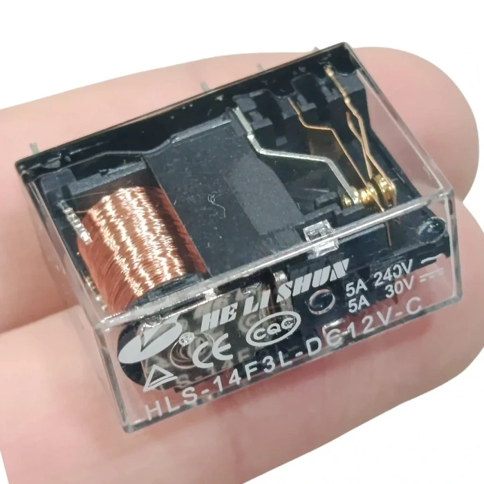 12V 5A Çift Kontak Röle - HLS-14F3L-DC12V-C