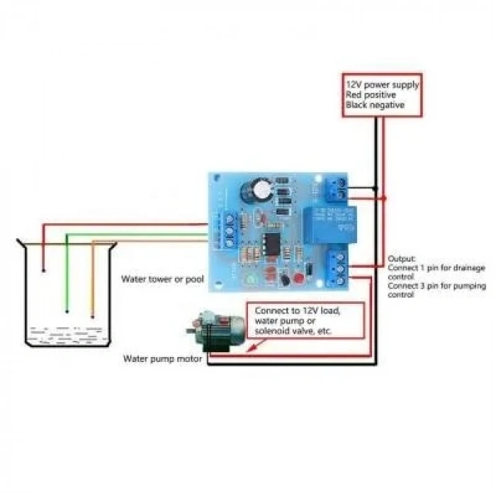 12V Su Seviyesi Kontrol Modülü - Röle Çıkışlı