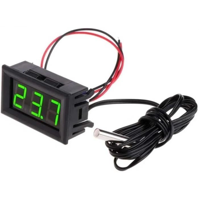 12V Termometre Su Geçirmez Sıcaklık Sensörü - Yeşil
