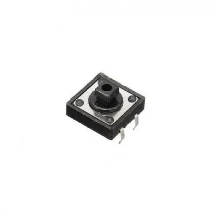 12x12x7.3mm 4 Pinli Siyah Push Buton - Tact Switch