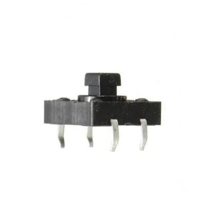 12x12x7.3mm 4 Pinli Siyah Push Buton - Tact Switch