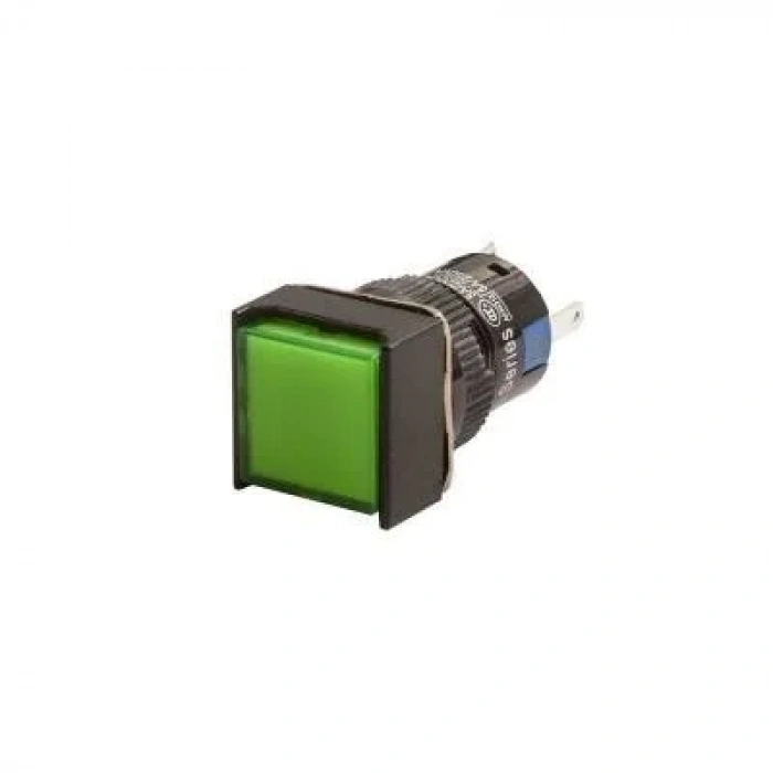 16mm 24V Yeşil Anahtarlı Kare Buton CD-AF-11DZ/24V/G