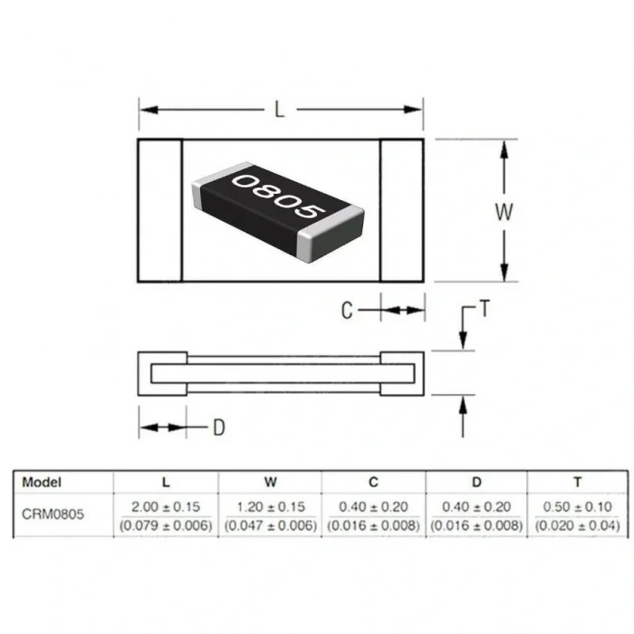 180R 805 1/8 SMD Direnç 100 Adet