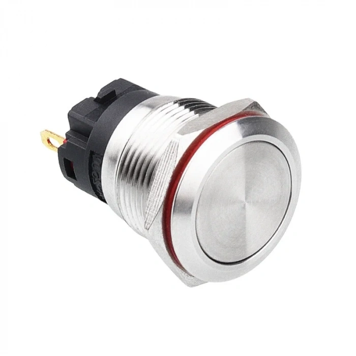 19A-P1 19mm Düz Yaylı Metal Buton
