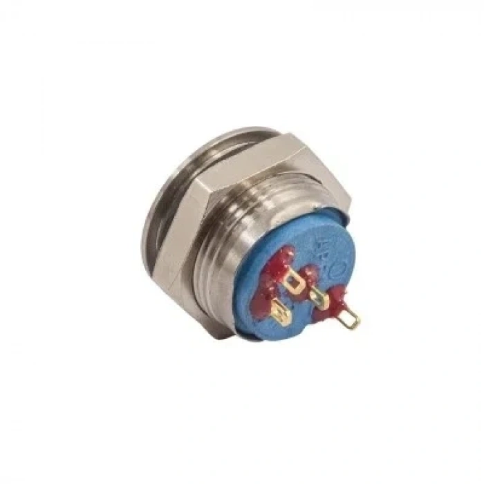 19mm Düz Mavi Işıklı Yaylı Metal Buton - AV9SLD248