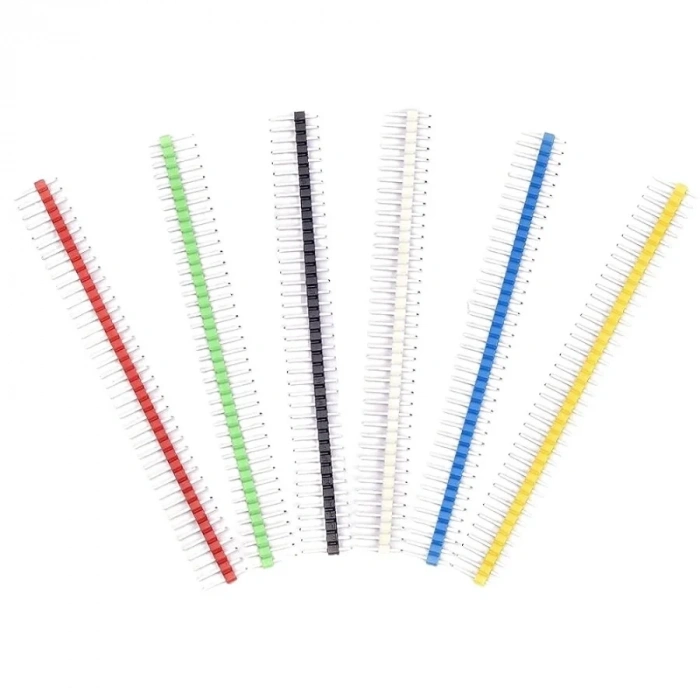 1x40 Erkek Header 40 Pin 2.54mm 180 Derece - Beyaz