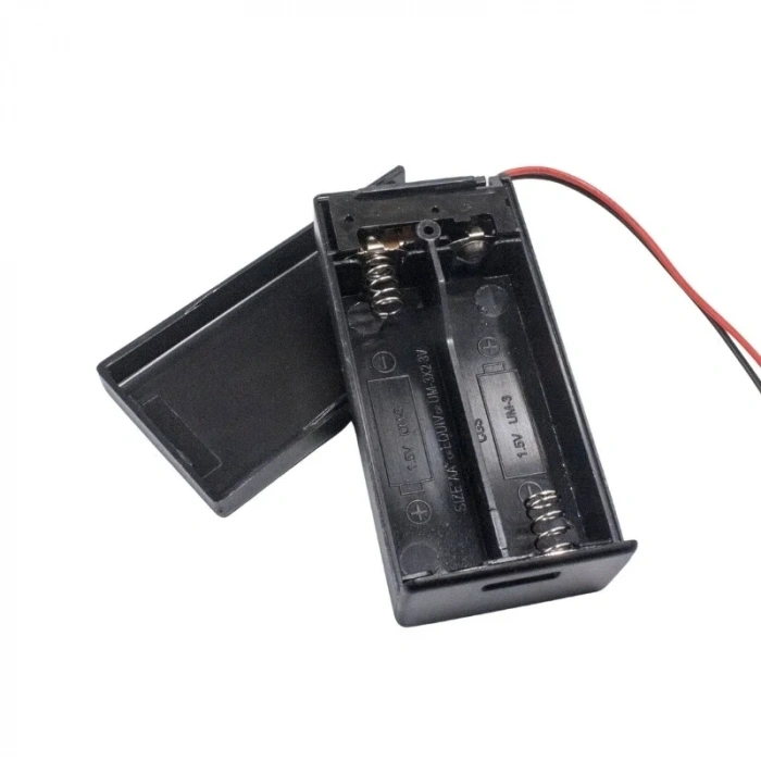 2li AA Pil Yuvası - JSH PH-2.0 Anahtarlı ve Kapaklı
