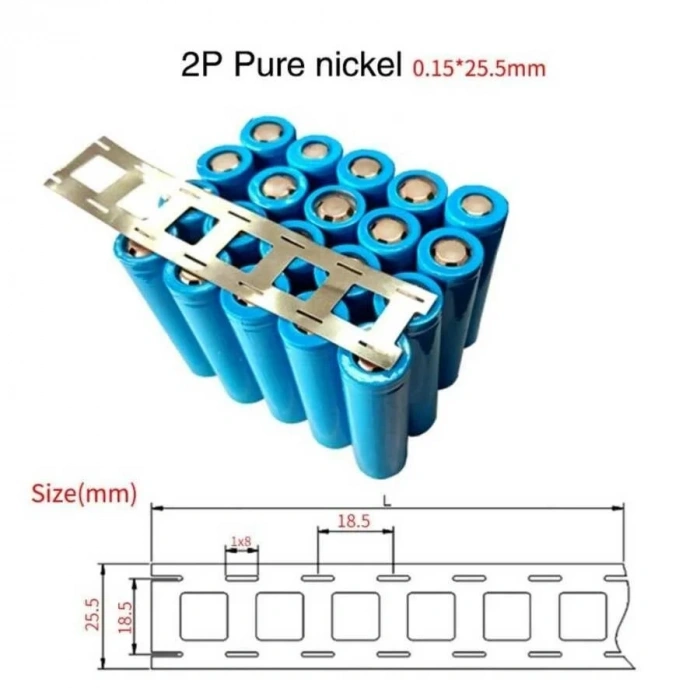 2li Nikel Şerit Lehim 2P Punta Teli 25.5x0.15mm - 1 Metre