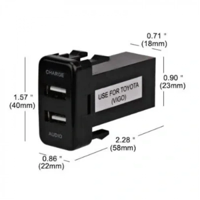 2li USB Şarj Soket Paneli - Şarj + Ses
