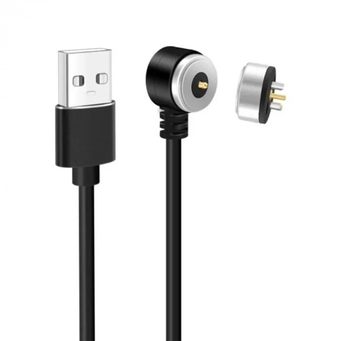 2-Pin 10mm 90C Kablolu Pogo Pin Manyetik Konnektör Takımı - USB Soketli