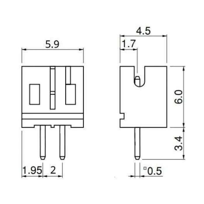 2 Pin JST-PH 2.0 Tunik Konnektör Erkek