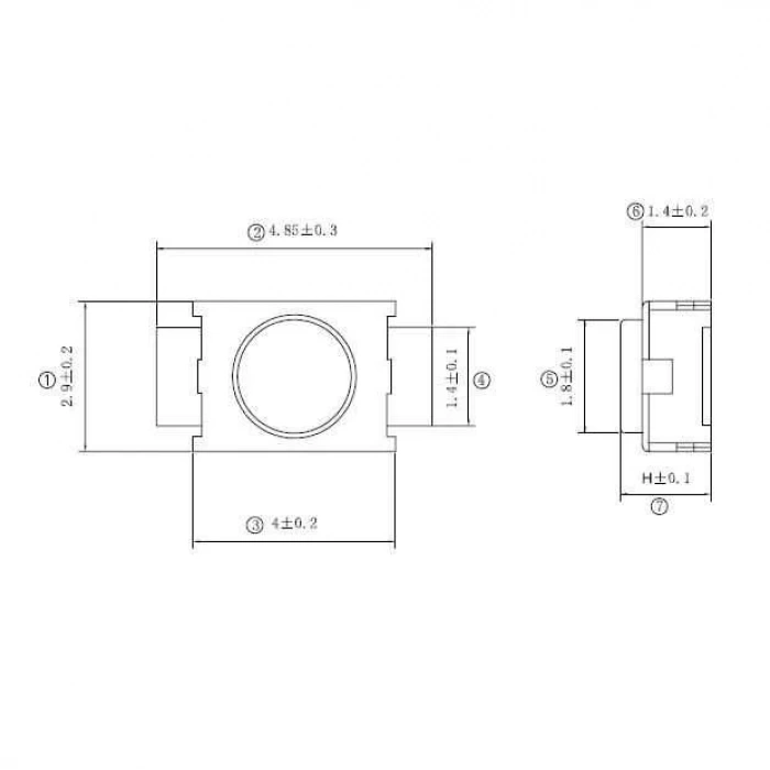 2 Pinli 4x3x2mm Buton