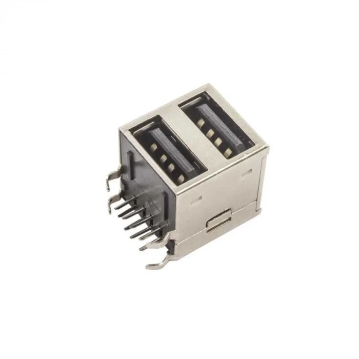 2 Port USB-A 2.0 Dişi Konnektör PCB Tipi