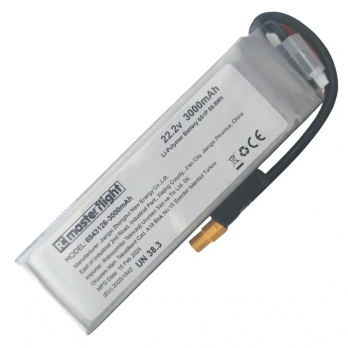 22.2V Li-po Pil 3000mah 80C 6s Lityum Polymer Batarya