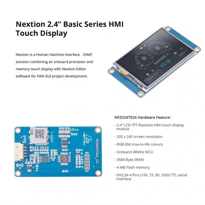 2.4 Inch Nextion 4MB Dahili Hafıza NX3224T024