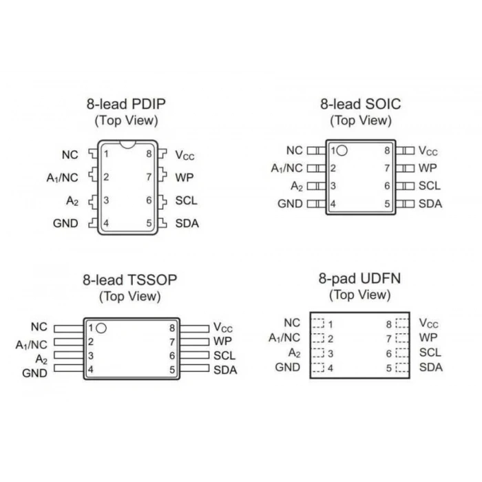 24C08 - DIP8 EEPROM Entegresi