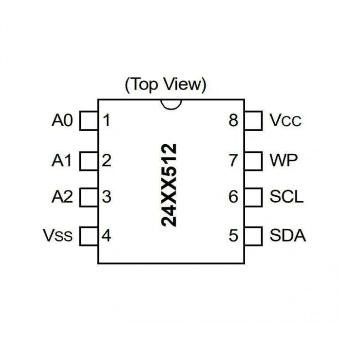 24LC512-I/P DIP-8 400kHz Mikrodenetleyici