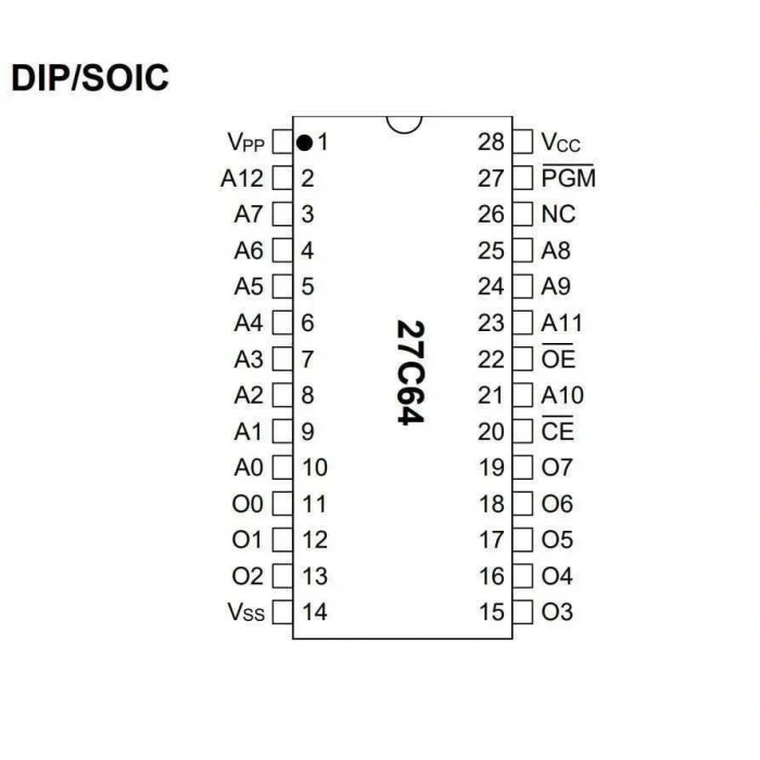 27C64 - FDIP28W EEPROM Entegresi