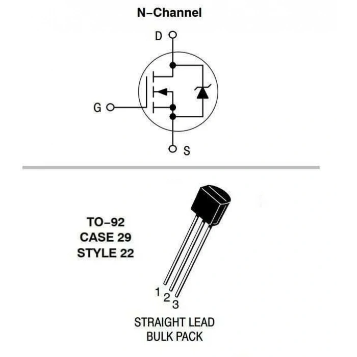 2N7000 Transistör N Kanallı MOSFET - TO92