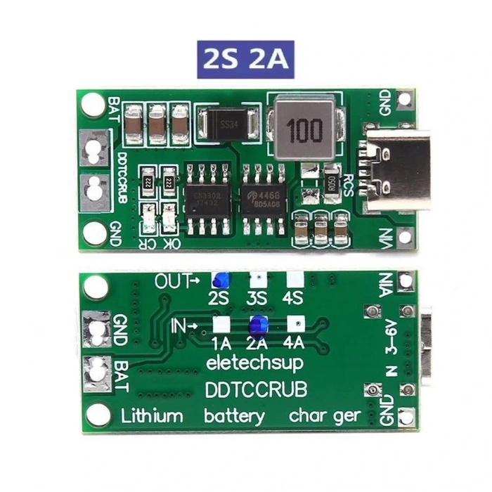 2S 2A Type-C Şarj Modülü Çok Hücreli 18650 Lityum Pil Şarj Devresi 8.4V