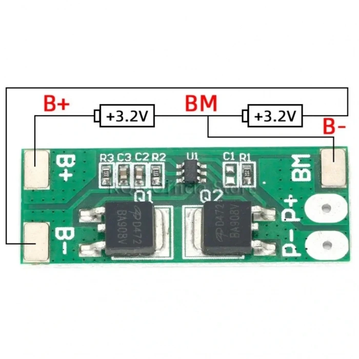 2S 8A BMS 6.4V 8.4V Li-ion Pil Şarj Koruma Devresi